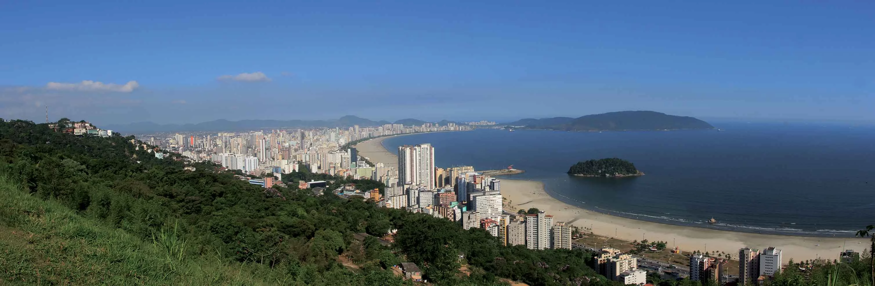 Santos: o maior jardim de praia do mundo- Vista panorâmica das praias de Santos